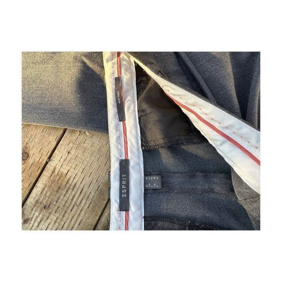 Esprit Brushed Grey High Waist Ankle Pants Trousers 4 Pocket Sz 10 - Picture 15 of 16